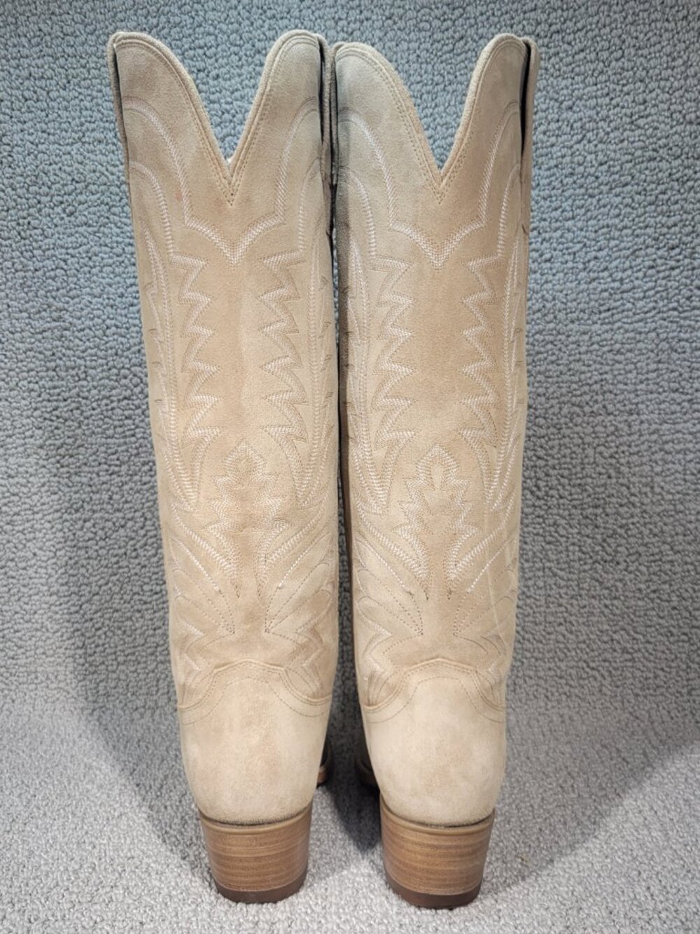 Tecovas The Abby Women's US Size 8B Driftwood Suede Cowgirl Boots - Picture 3 of 11